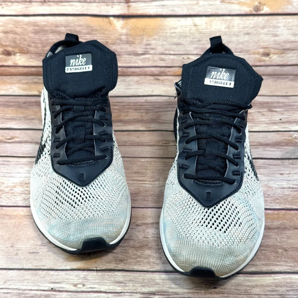 Nike Air Max Flyknit Racer Womens Black & White Sneakers 8